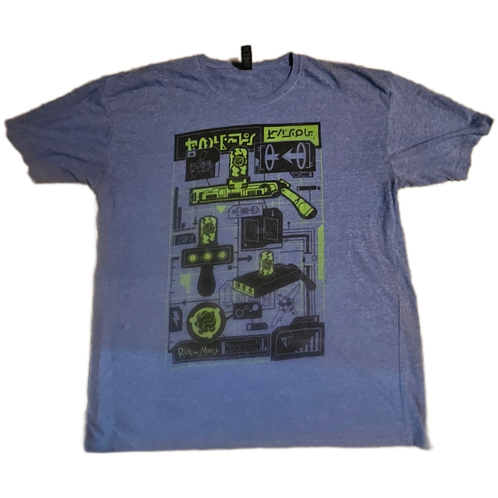 Loot Crate Rick And Morty Blue Graphic Tee Men's XL